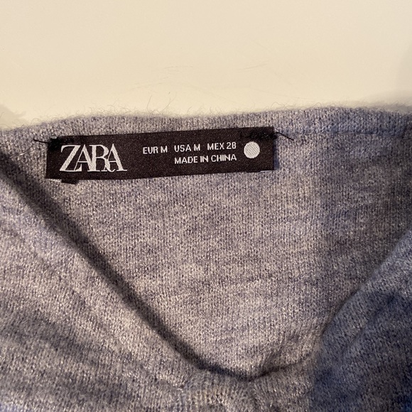 Zara knit grey cropped bra style top - Picture 4 of 5